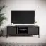 TV-Möbel / TV-Schrank mit zwei Türen Raoued 07, 1 Holzeinlegeboden, Anthrazit, Maße: 53 x 153 x 40 cm, Füße: Metall, vier Fächer