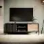 TV-Möbel mit vier Fächern und Soft-Close-System Fouchana 13, Farbe: Schwarz / Eiche Artisan - Abmessungen: 53 x 153 x 39,5 cm (H x B x T)