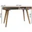 Design Schreibtisch aus Sheesham Massivholz, Farbe: Sheesham / Schwarz - Abmessungen: 75 x 60 x 117 cm (H x B x T), Handgefertigt