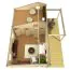 Ferienhaus F23 mit Anbau, Terasse u. Schlafboden | 48,8 m² | 70 mm Blockbohlen | Naturbelassen | Fenster 1-Hand-Dreh-Kippsystematik