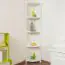 Regal, Küchenregal, Wohnzimmerregal, Bücherregal - 40 cm breit, Kiefer Holz-Massiv, Farbe: Weiß