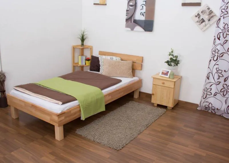 Holzbett Bettgestell Kernbuche 100 x 200 cm geölt Abbildung
