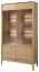 Große Vitrine Gorica 01 mit LED-Beleuchtung, in Eiche Gold, 201 x 111 x 45 cm, teilmassiv, Antisol-Glas Bronze, Soft Close System