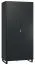Schlafzimmer - Kleiderschrank mit LED, Farbe: Schwarz - Abmessungen: 195 x 93 x 57 cm (H x B x T)
