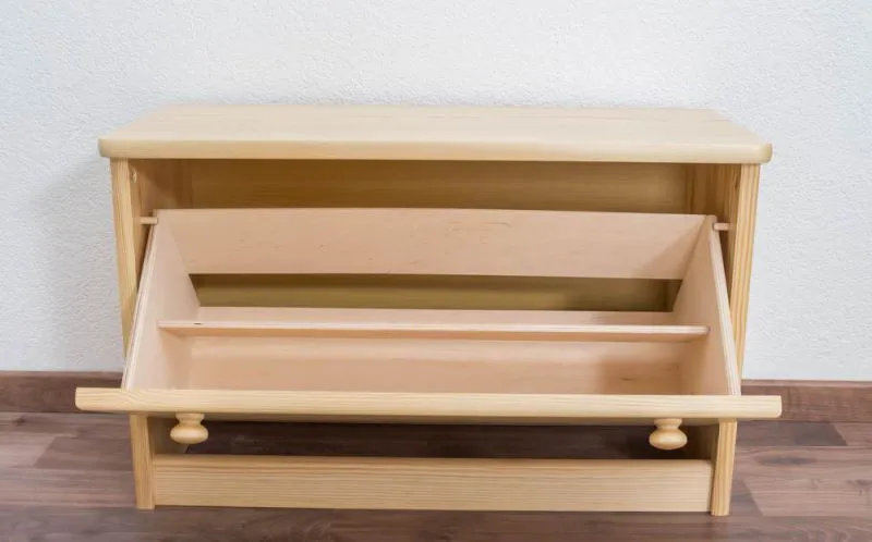 Schuhkipper Kiefer Holz massiv, Farbe: Natur 44x72x30 cm, Schuhschrank Schuhkommode Abbildung