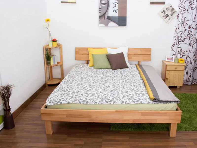 Bett Kernbuche massiv 160 x 200 cm geölt Abbildung