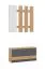 Garderobe mit Spiegel Galabu 02, Farbe: Eiche Artisan / Graphitgrau, sechs Haken, eine Kipptür, ABS-Kanten, Maße: 202 x 91,5 x 28 cm, für Vorraum