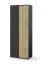 Garderobenschrank mit Push-to-open Funktion Valtierrilla 02, Farbe: Eiche Artisan / Schwarz, eine ausziehbare Kleiderstange, ein Fach, Maße: 185 x 70 x 40 cm