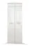 Drehtürenschrank / Kleiderschrank | Weiß Hochglanz | Doppelflügeltüren | 199 x 80 x 51 cm | 2 Fächer | Einfarbiges Minimal-Design | dünne Griffe