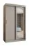 Kleiderschrank / Schiebetürenschrank Signalkuppe 08, Farbe: Kaschmir, eine Spiegeltür, 1,2 Meter breit, fünf Fächer, zwei Kleiderstangen