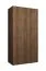 Kleiderschrank / Drehtürenschrank | Farbe: Walnuss | Griffe: Gold | ein Fach | 1 Meter breit | eine Kleiderstange | Soft-Close-Funktion | zwei Türen