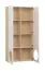 Bücherregal im einfachen Design Aenna 43, Farbe: Weiß / Eiche, verstellbare Füße, acht Fächer, Maße: 202,5 x 100,5 x 35 cm, Griffe: Eiche