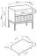 Moderne Nachtkommode Worthing 31, Farbe: Weiß / Gold - Abmessungen: 56 x 54 x 39 cm (H x B x T)