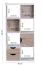 Vielseitiges Regal, Farbe: Weiß / Sonoma Eiche - Abmessungen: 120 x 60 x 29 cm (H x B x T), mit 2 Schubladen & Türfach