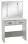 Schminktisch Grogol 26, Farbe: Weiß - Abmessungen: 134 x 80 x 40 cm (H x B x T)
