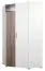 100 cm breiter Kleiderschrank mit 2 Türen | Farbe: Nuss / Weiß Abbildung