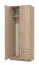 Schmaler Kleiderschrank Kovin 09, Farbe: Eiche Sonoma, zwei Schubladen, fünf Fächer, Maße: 205 x 80 x 52 cm, robust, eine Kleiderstange, ABS-Kanten