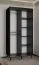 Schmaler Schiebetürenschrank mit Spiegel Jotunheimen 206, Farbe: Schwarz - Abmessungen: 208 x 100,5 x 62 cm (H x B x T)