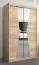 Schiebetürenschrank / Kleiderschrank Naranco 02 mit Spiegel, Farbe: Eiche Sonoma - Abmessungen: 200 x 120 x 62 cm ( H x B x T)