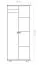 Kleiderschrank | 2 Drehtüren | 5 Fächer | mit Kleiderstange | 92 cm breit | Massivholz | Farbe: Natur Abbildung