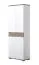 Garderobenschrank, Farbe: Eiche Dunkelbraun / Weiß - Abmessungen: 189 x 68 x 35 cm (H x B x T) Abbildung