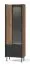 Vitrine Mairenke 03, Farbe: Walnuss / Schwarz matt - Abmessungen: 191 x 59 x 40 cm (H x B x T)