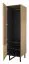 Schrank Slatina 49, Farbe: Eiche / Schwarz, teilmassiv - Abmessungen: 203 x 56 x 63 cm (H x B x T)