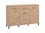 Sideboard / Kommode mit einer Schublade Sabas 01, Farbe: Eiche Artisan, Griffe & Beine: Schwarz, sechs Fächer, Maße: 90 x 138 x 40 cm, ABS-Kanten
