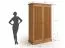 Kleiderschrank / Drehtürenschrank | aus massiv finnische Kiefer | natürliche Maserung | Farbe: Eiche | klassisch und modern | Maße: 212,5 x 129 x 63 cm