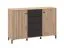 Kommode | 4 Schubladen | Farbe: Eiche Artisan / Schwarz | 2 Drehtüren | ABS-Kanten | 4 Fächer | Maße: 138 x 40 x 90 cm | Sideboard | für Wohnzimmer