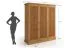 Drehtürenschrank / Kleiderschrank | aus massiv finnische Kiefer | Farbe: Eiche | langlebig | Maße: 212,5 x 188,5 x 63 cm | natürliche Maserung