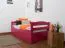 Einzelbett / Stauraumbett "Easy Premium Line" K1/h/s inkl. 2. Liegeplatz und 2 Abdeckblenden, 90 x 200 cm Buche Vollholz massiv Rosa
