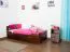 Kinderbett / Jugendbett "Easy Premium Line" K1/2n inkl. 2 Schubladen und 2 Abdeckblenden, 90 x 200 cm Buche Vollholz massiv Dunkelbraun