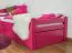 Kinderbett / Jugendbett "Easy Premium Line" K1/2h inkl. 2. Liegeplatz und 2 Abdeckblenden, 90 x 200 cm Buche Vollholz massiv rosa lackiert