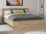 Schlafzimmer Komplett - Set A Brus, 4-teilig, Farbe: Eiche Artisan / Weiß, ein Doppelbett, zwei Nachtkommoden, ein Kleiderschrank und eine Kommode