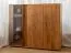 Vitrine Sienne 12 aus getöntem Glas und Massivholz Wildeiche, 115 x 135 x 37 cm, 3 Türen, 6 Einlegeböden, 9 Fächer, Holz: gebürstet, geölt, inkl. LED