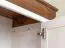Schmaler Schrank Gimone 12, aus finnischer Kiefer, Weiß / Tabacco, 200 x 70 x 42 cm, 1 Holztür, Soft Close System, 2 Schubladen, 1 Einlegeboden