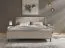 Schlafzimmer Komplett Set | 5-teilig | Farbe: Beige mit Holzstruktur | 4-türiger Kleiderschrank | 160 x 200 cm Doppelbett | 2 Nachtkommoden | eine Kommode