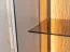Vitrine Sienne 12 aus getöntem Glas und Massivholz Wildeiche, 115 x 135 x 37 cm, 3 Türen, 6 Einlegeböden, 9 Fächer, Holz: gebürstet, geölt, inkl. LED