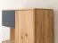 Wohnzimmer Komplett - Set D Rania, 3-teilig, aus Massivholz Eiche, Front teilweise aus Stirnholz, geölte Oberfläche, schwarzes Glas, Griffe aus Metall in Schwarz