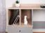 Jugendzimmer Kinderzimmer - Set B Alnoir, 6-teilig, Farbe: Eiche / Grau, ABS-Kantenschutz, schwarze Griffe, Schreibtisch, Funktionsbett, genügend Stauraum