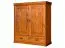 Schlafzimmer - Schrank, Kiefer massiv Vollholz, Farbe: Kiefer - 142 x 130 x 50 cm (H x B x T)