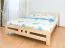 Doppelbett / Gästebett 39 inkl. Lattenrost, Farbe: Natur, massiv - 180 x 200 cm (B x L)