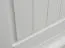 Vitrine Gyronde 14, Türanschlag links, Kiefer massiv Vollholz, Farbe: Weiß / Eiche - 190 x 60 x 45 cm (H x B x T)