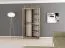 100 cm breiter Kleiderschrank mit 5 Fächern und 2 Türen | Farbe: Sonoma Eiche / Weiß Abbildung