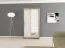 100 cm breiter Schiebetürenschrank mit 2 Türen | 5 Fächer | 2 Kleiderstangen | Farbe: Sonoma Eiche / Weiß Abbildung