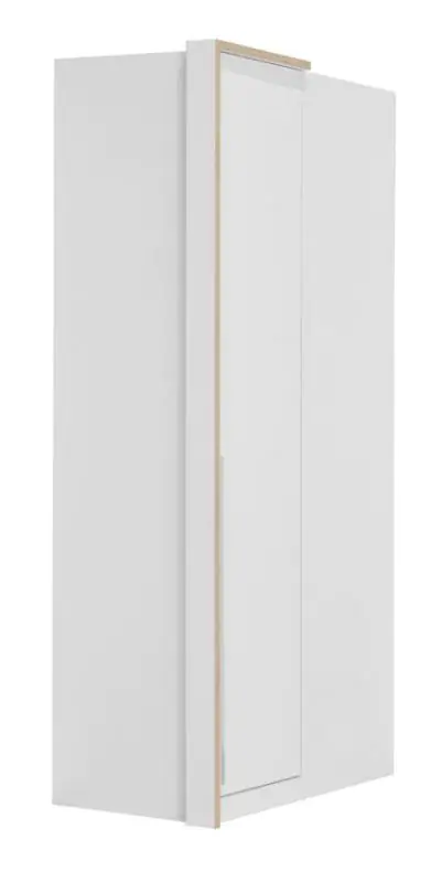 Drehtürenschrank / Eckkleiderschrank Cerdanyola 04, Farbe: Eiche / Weiß - Abmessungen: 216 x 106 x 56 cm (H x B x T)
