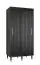 Schiebetürenschrank mit genügend Stauraum Jotunheimen 134, Farbe: Schwarz - Abmessungen: 208 x 100,5 x 62 cm (H x B x T)