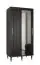 Moderner Schiebetürenschrank Jotunheimen 146, Farbe: Schwarz - Abmessungen: 208 x 100,5 x 62 cm (H x B x T)