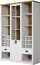 Vitrine Segnas 18, Farbe: Kiefer Weiß / Eiche Braun - 198 x 140 x 43 cm (H x B x T)